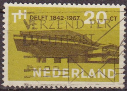 z vendido Holanda 1967 Scott 443 Sello Arquitectura Universidad Tecnologica de Delf 20c usado Stamps Netherlands Holland Hollande Olanda 